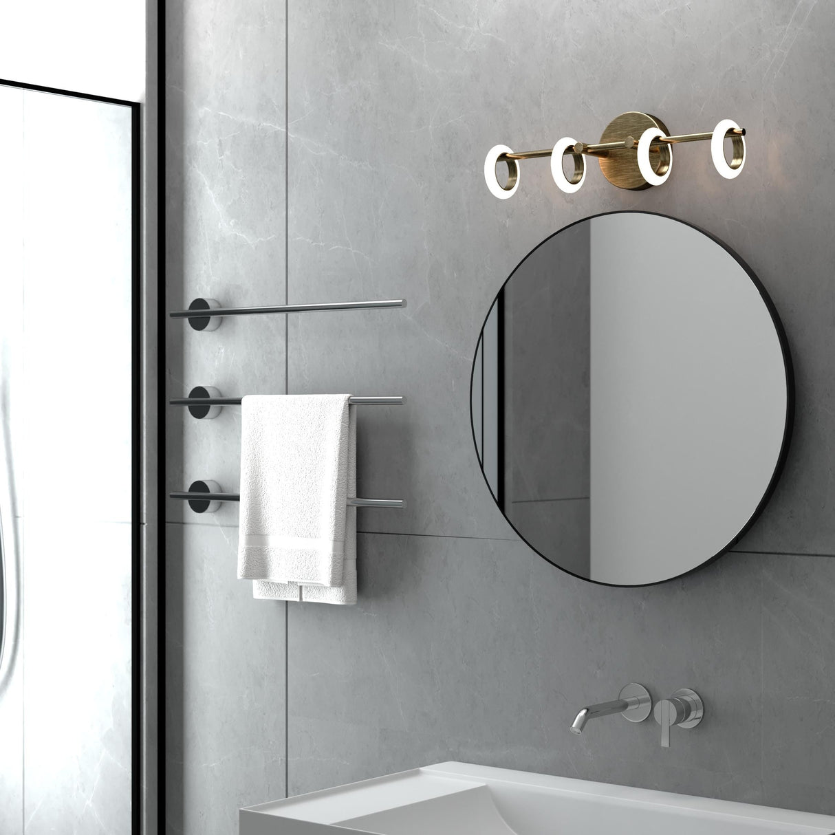 OROMA HOME Loop 4-Light Integrated-LED Bathroom Vanity Light - N/A