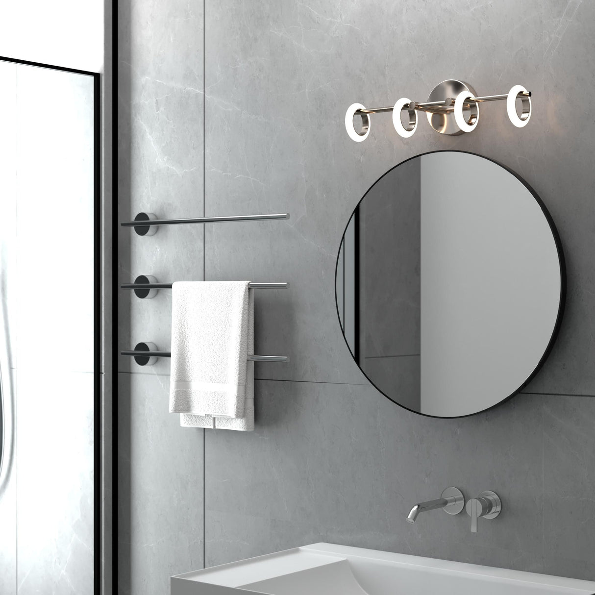 OROMA HOME Loop 4-Light Integrated-LED Bathroom Vanity Light - N/A