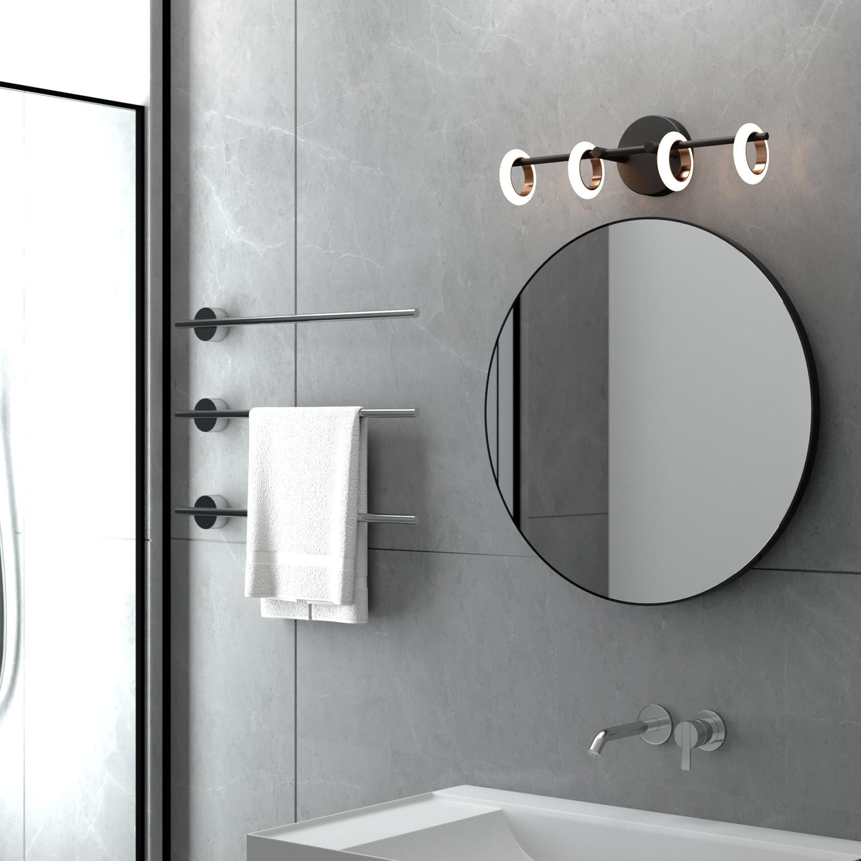 OROMA HOME Loop 4-Light Integrated-LED Bathroom Vanity Light - N/A