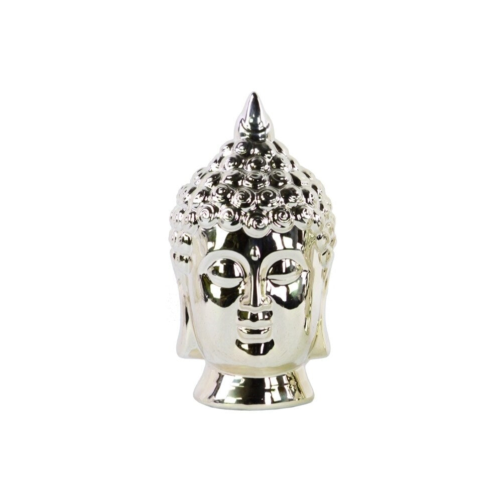 Glowing Buddha Head With Pointed Ushnisha - Gold