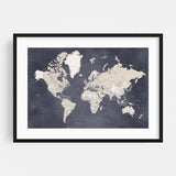 Glyn detailed world map Maps Atlas World Map Art Print/Poster