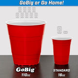 GoBig 110oz Giant Red Party Cups 24 PACK with 4 XL 3" Pong Balls | Giant Cups for Beer Pong, Flip Cup or Novelty Use