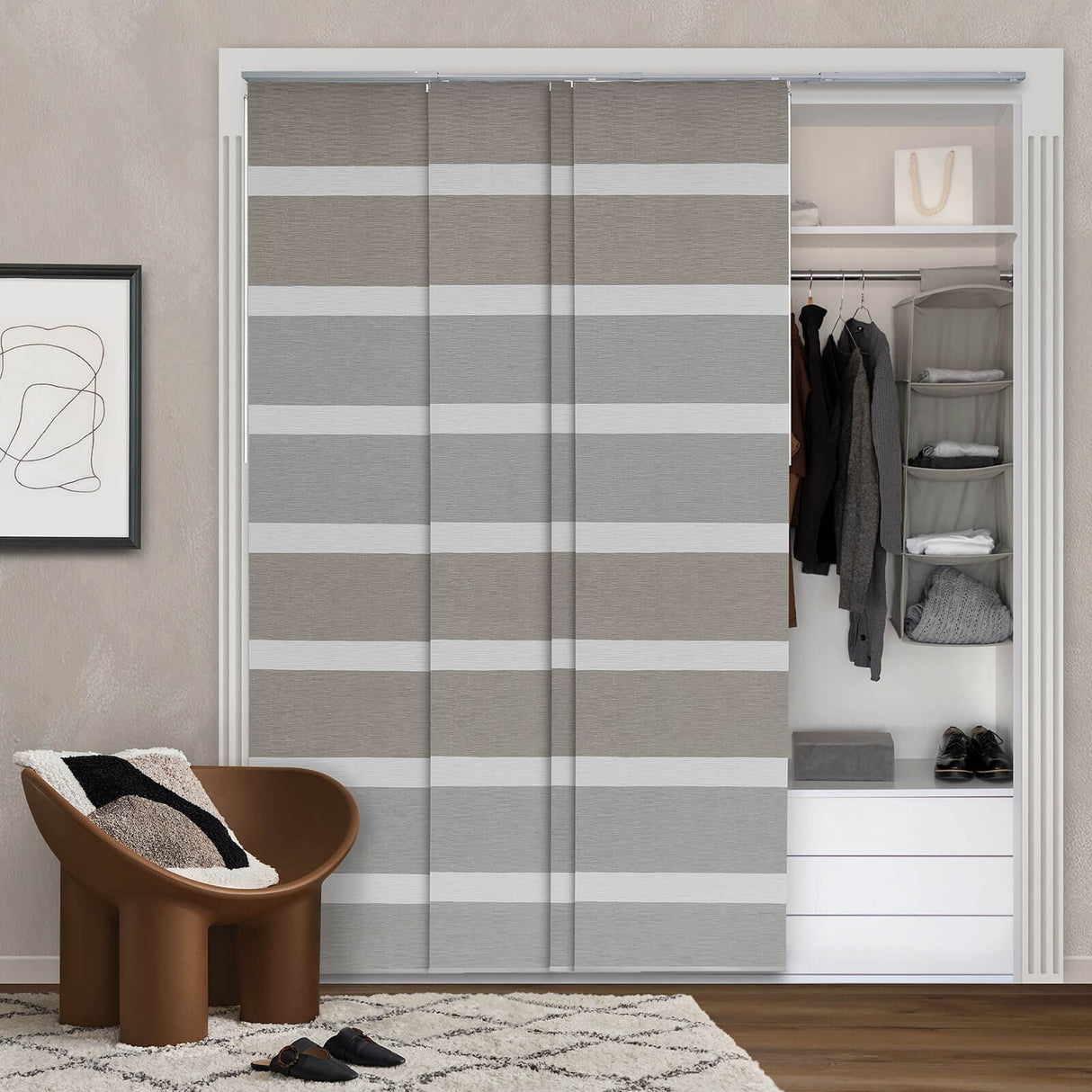 GoDear Design Adjustable Sliding Panel Track Blinds, Vertical Blinds, Classic, 45.8"- 86" W x 96" L