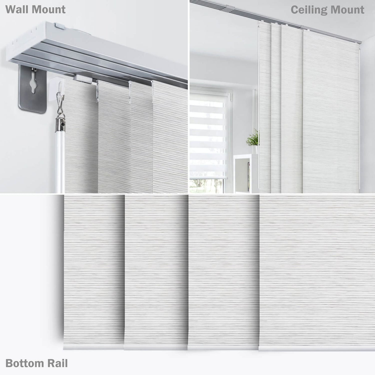 GoDear Design Adjustable Sliding Panel Track Blinds, Vertical Blinds, Classic, 45.8"- 86" W x 96" L