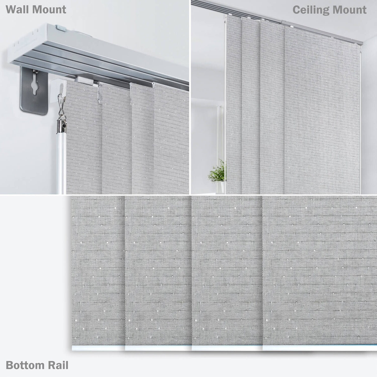 GoDear Design Adjustable Sliding Panel Track Blinds, Vertical Blinds, Classic, 45.8"- 86" W x 96" L