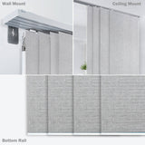 GoDear Design Adjustable Sliding Panel Track Blinds, Vertical Blinds, Classic, 45.8"- 86" W x 96" L
