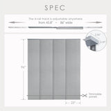 GoDear Design Adjustable Sliding Panel Track Blinds, Vertical Blinds, Classic, 45.8"- 86" W x 96" L