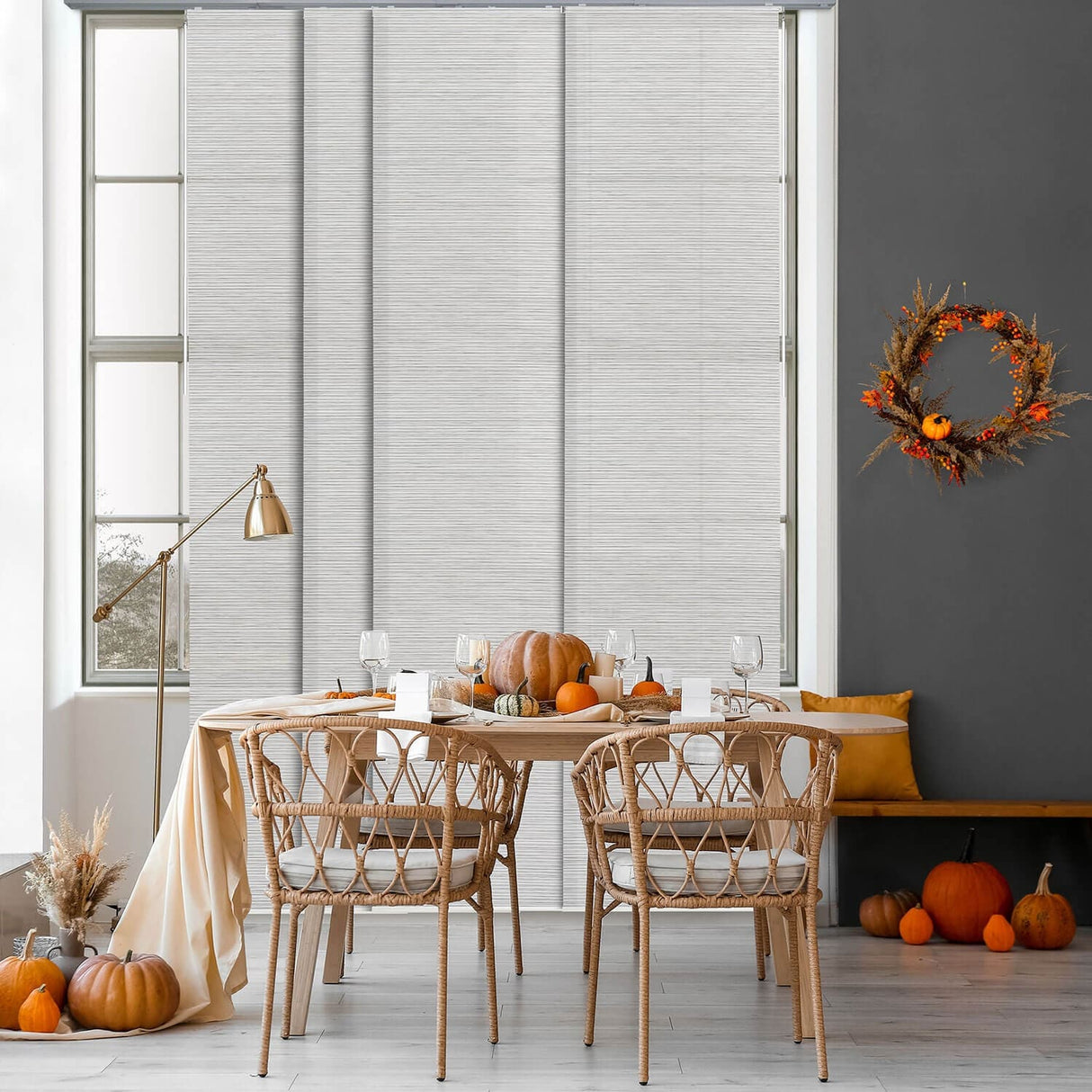 GoDear Design Adjustable Sliding Panel Track Blinds, Vertical Blinds, Classic, 45.8"- 86" W x 96" L