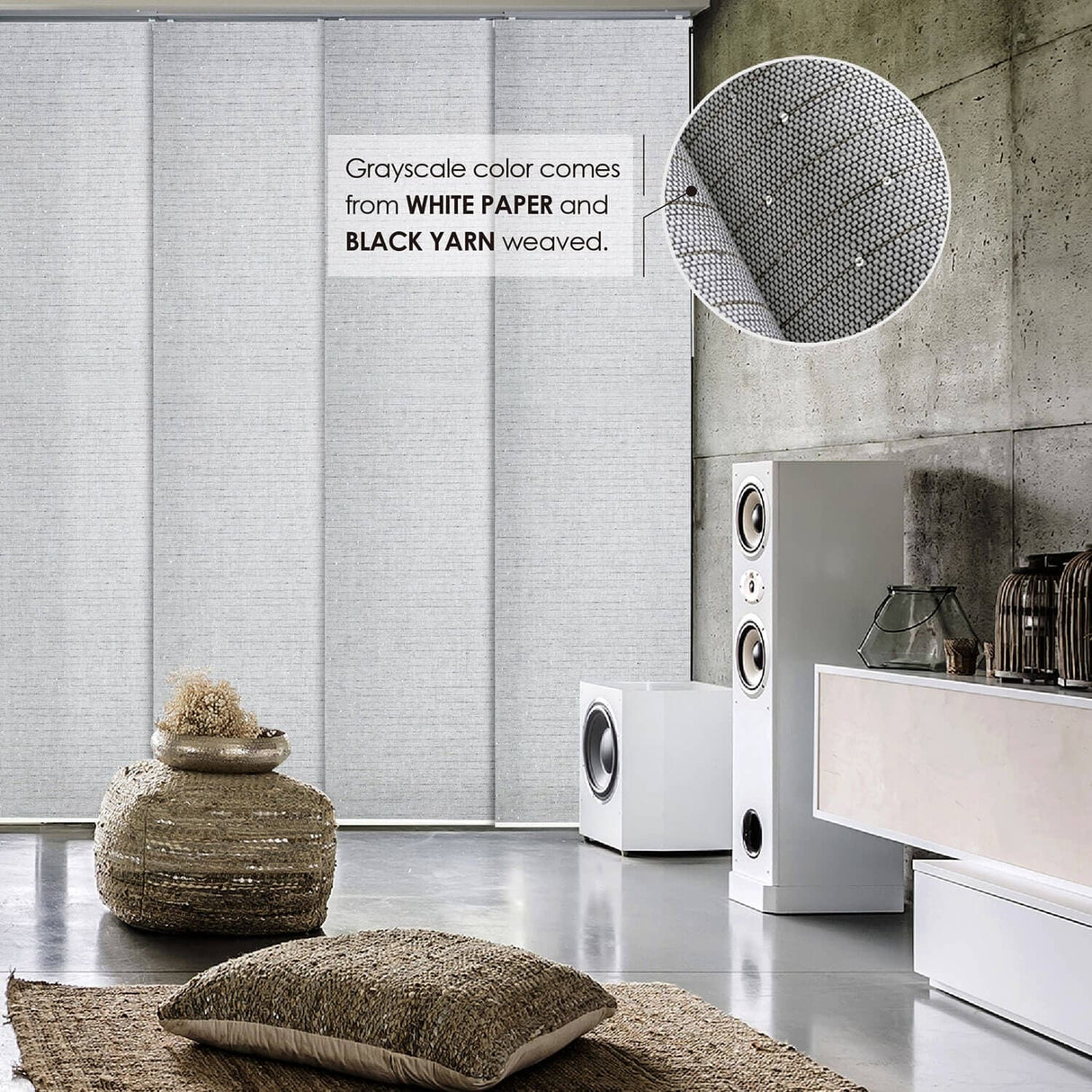 GoDear Design Adjustable Sliding Panel Track Blinds, Vertical Blinds, Classic, 45.8"- 86" W x 96" L