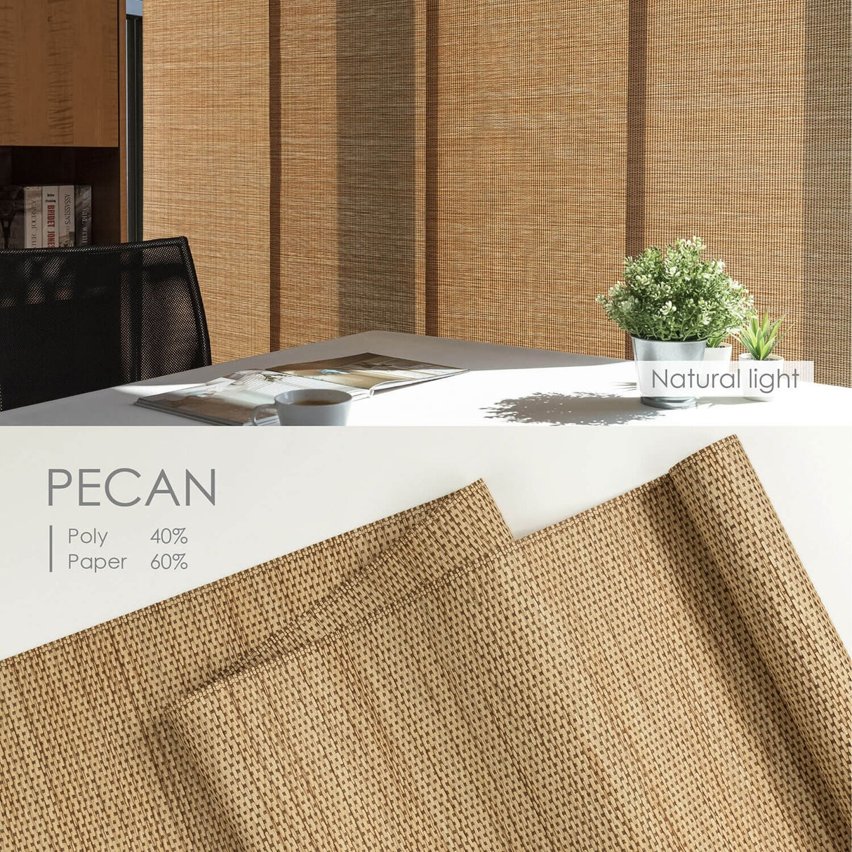 GoDear Design Adjustable Sliding Panel Track Blinds, Vertical Blinds, Classic, 45.8"- 86" W x 96" L