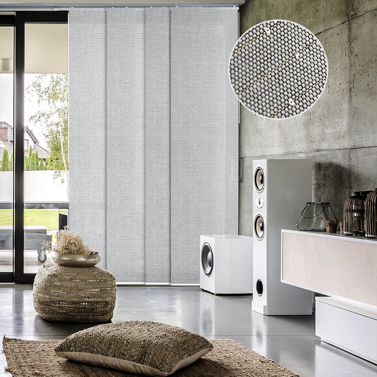 GoDear Design Adjustable Sliding Panel Track Blinds, Vertical Blinds, Classic, 45.8"- 86" W x 96" L