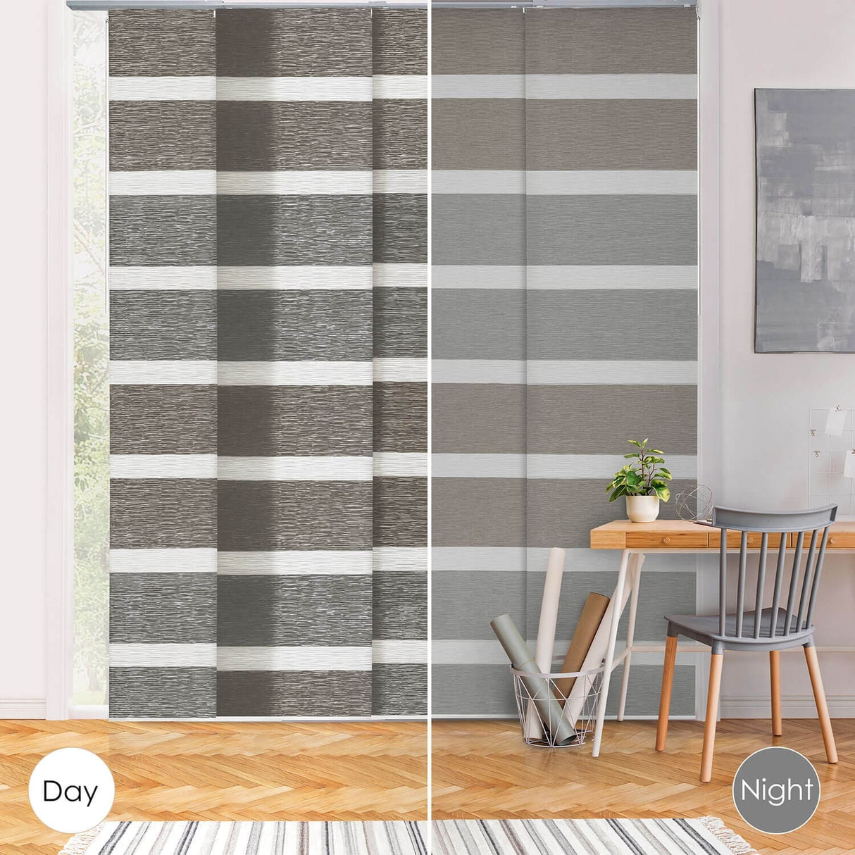 GoDear Design Adjustable Sliding Panel Track Blinds, Vertical Blinds, Classic, 45.8"- 86" W x 96" L