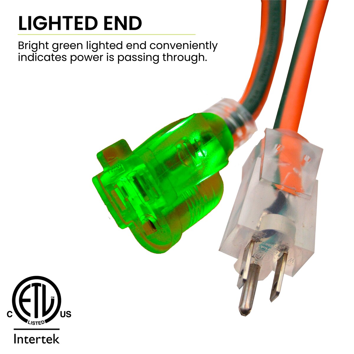 GoGreen Power GG-14000 12/3 100' SJTW Outdoor Extension Cord, Lighted End, 100 Ft - N/A