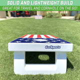 GoSports 4'x2' All Weather American Flag Cornhole Game Set - Includes 8 Bags & Game Rules