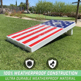 GoSports 4'x2' All Weather American Flag Cornhole Game Set - Includes 8 Bags & Game Rules
