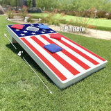 GoSports 4'x2' All Weather American Flag Cornhole Game Set - Includes 8 Bags & Game Rules