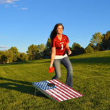 GoSports American Flag Cornhole Bean Bag Toss Game Set