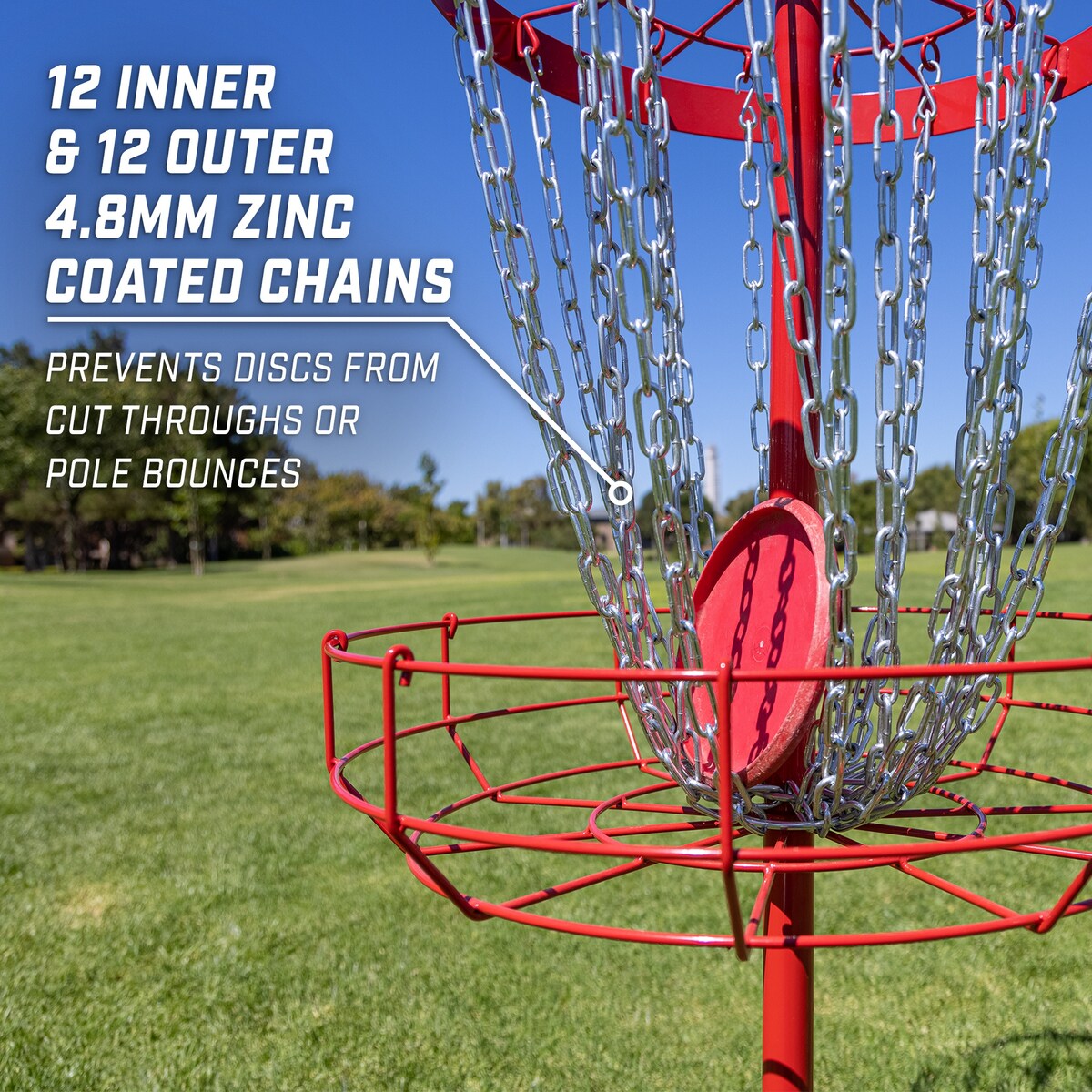 GoSports Regulation Disc Golf Basket - 24 Chain Portable Target