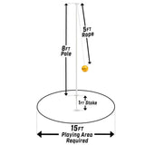 GoSports Tetherball Game Set, Complete Tetherball Setup with Ball, Rope and Pole - Great for Backyard Fun