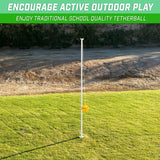 GoSports Tetherball Game Set, Complete Tetherball Setup with Ball, Rope and Pole - Great for Backyard Fun