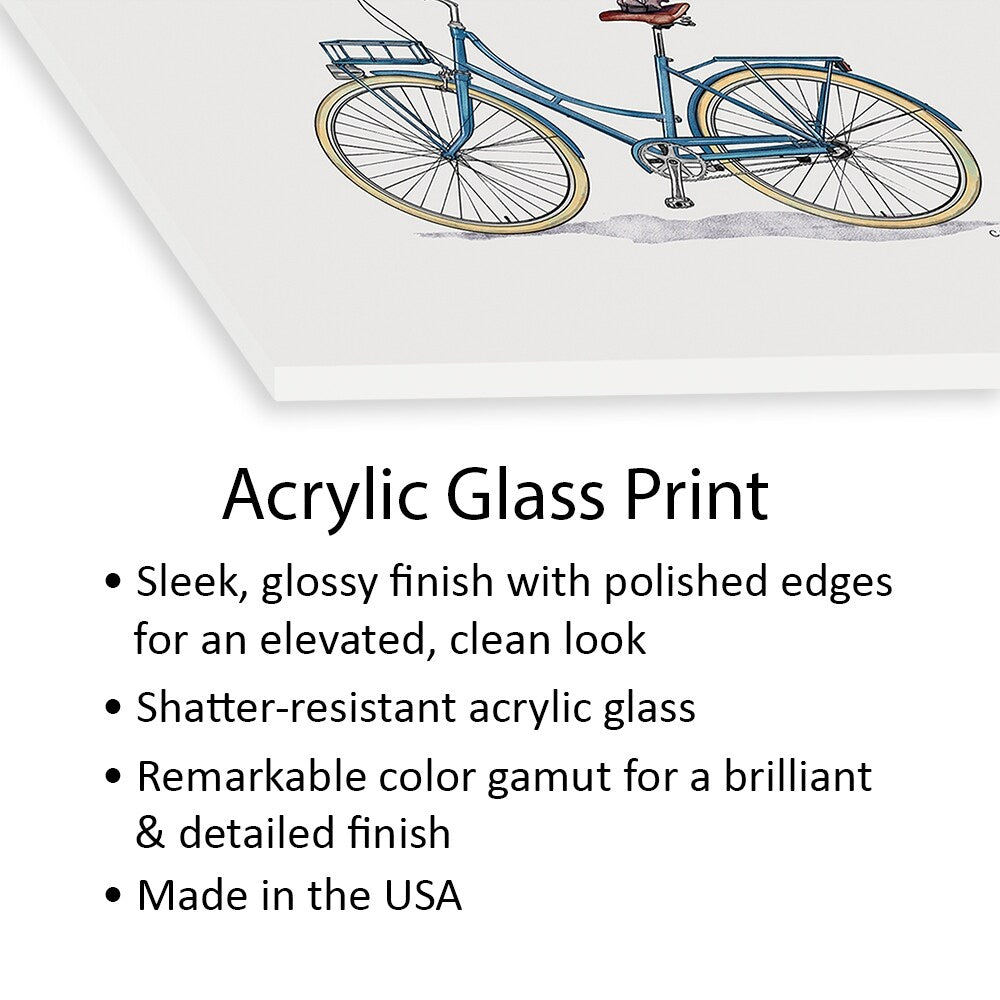 Goat On Bicycle Print On Acrylic Glass by Carolynn Elshof
