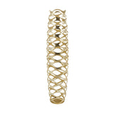 Gold Aluminum Metal Tall Cutout Geometric Decorative Vase