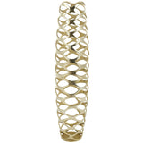 Gold Aluminum Metal Tall Cutout Geometric Decorative Vase