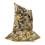 Gold And Vanilla Exquisite Floral Breeze Faux Suede Throw Pillow Zipper