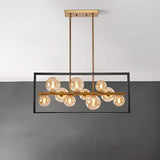 Glasgrow Gold Black Orb Pendant for Kitchen Island Futuristic Scifi Ceiling Light - N/A