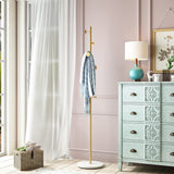 Gold Coat Racks, Metal Coat Rack Freestanding with Hooks, Entryway Coat Rack Stand, Coat Racks with Marble Base