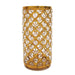 Gold Crystal Bead Lattice Hurricane Candle Holder Centerpiece