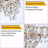 Gold Crystal Chandelier - Large Contemporary Luxury Ceiling Lighting