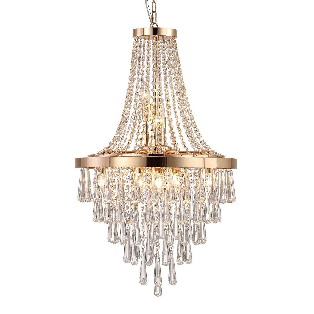 Gold Crystal Chandeliers Lighting Contemporary Luxury Ceiling Lighting