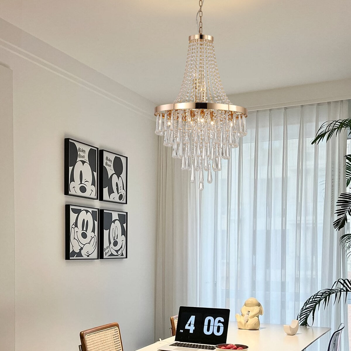 Gold Crystal Chandeliers Lighting Contemporary Luxury Ceiling Lighting