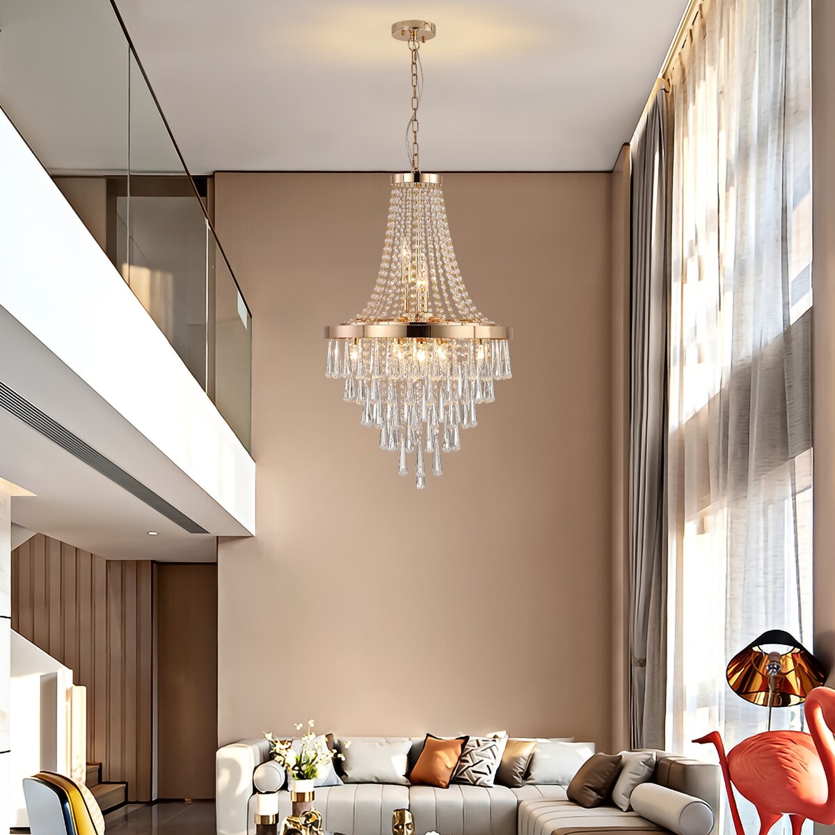 Gold Crystal Chandeliers Lighting Contemporary Luxury Ceiling Lighting