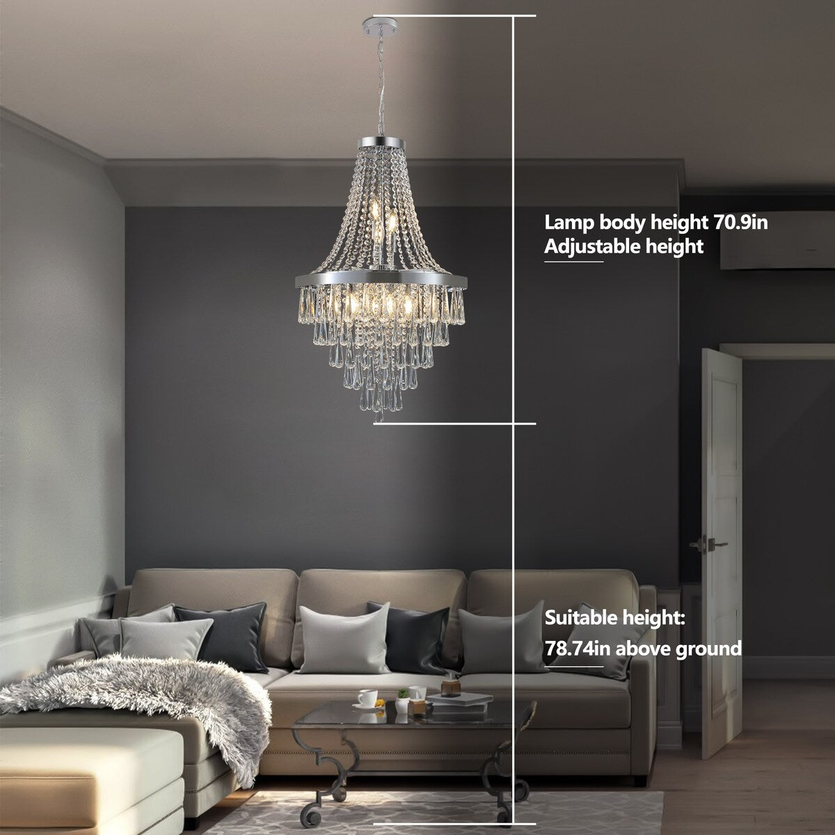 Gold Crystal Chandeliers Lighting Contemporary Luxury Ceiling Lighting