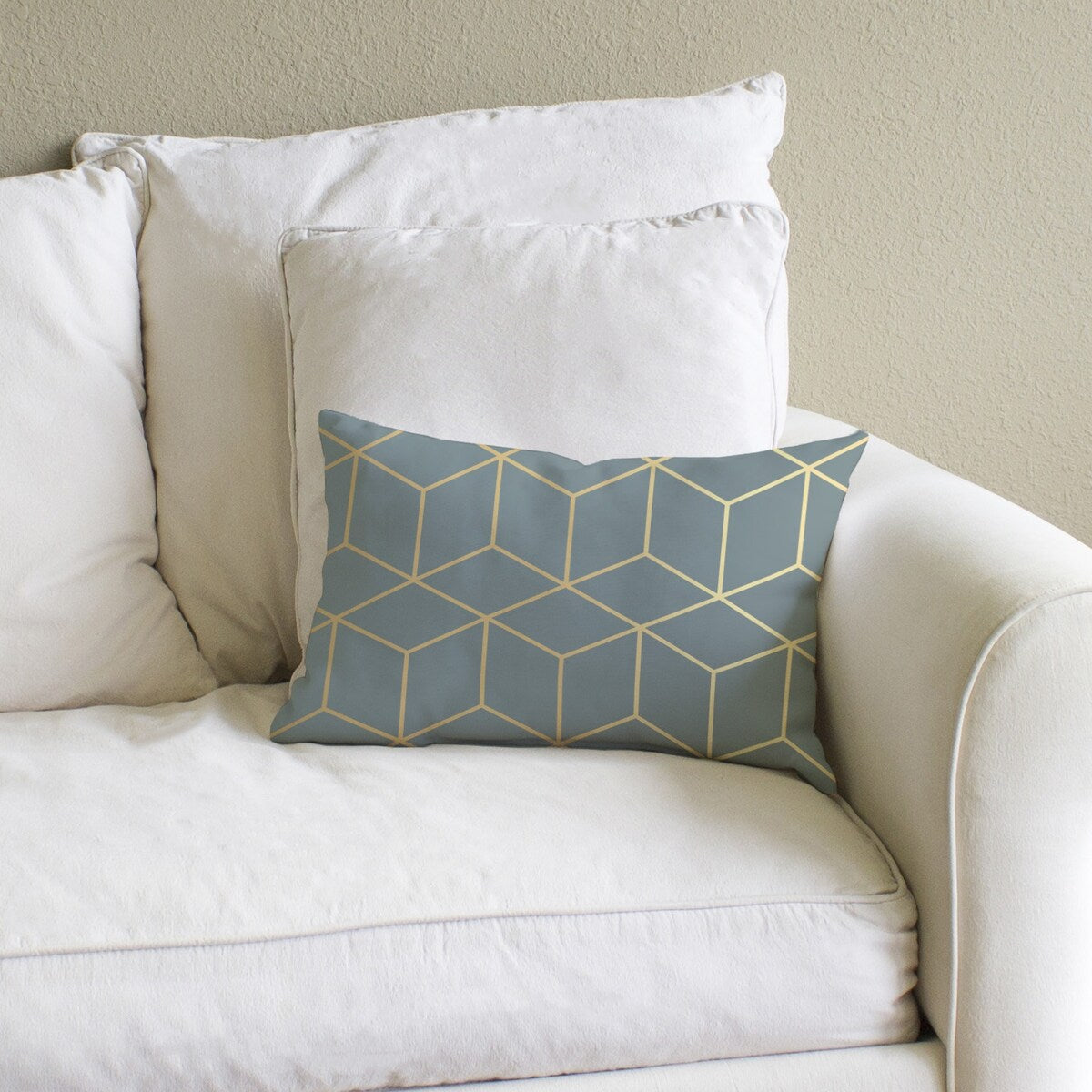 Gold Cubes - Lumbar Pillow