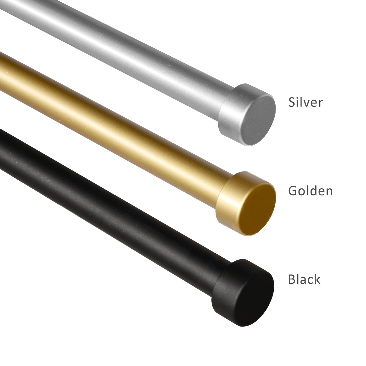 Gold Drapery Window Curtain Rod with End Cap Finials