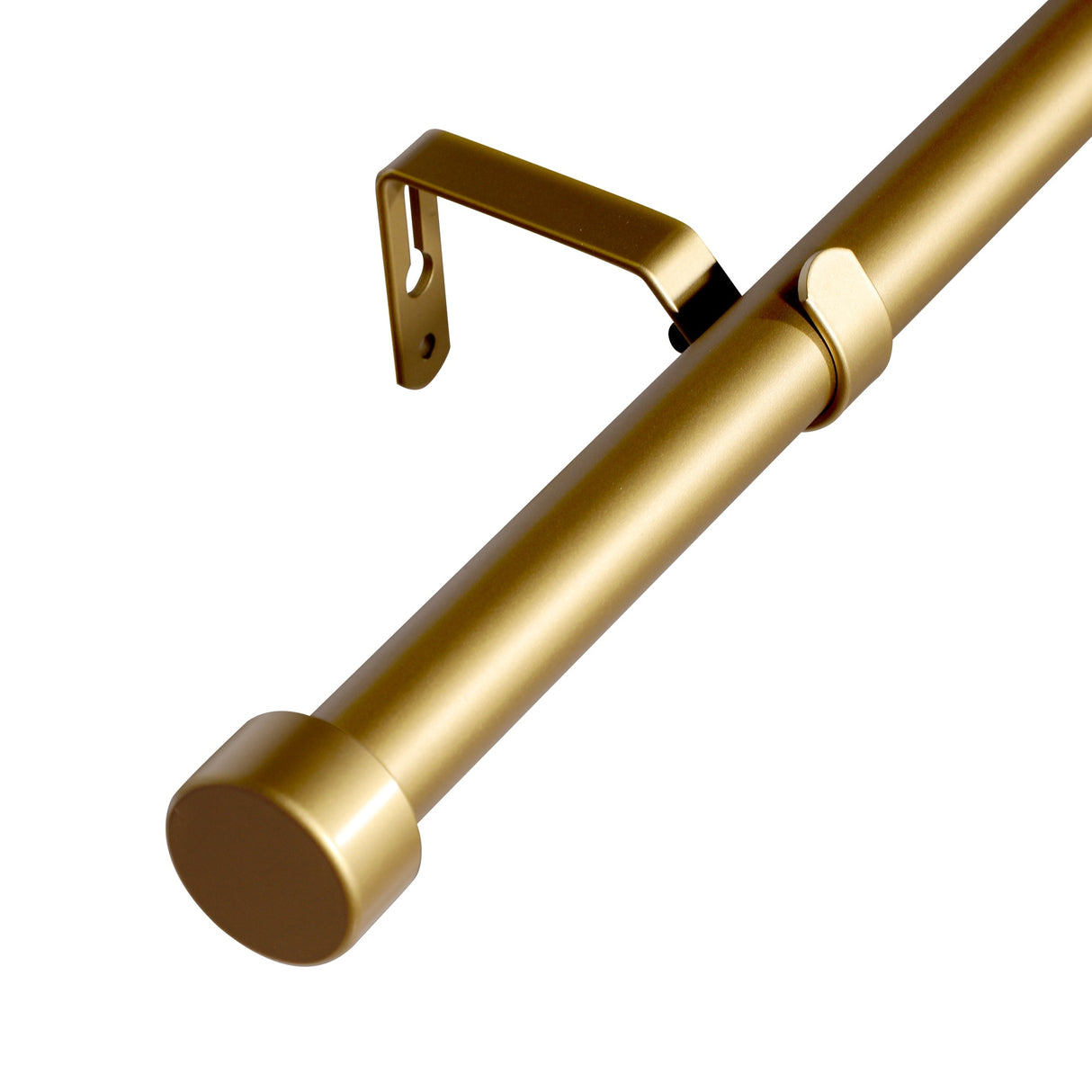 Gold Drapery Window Curtain Rod with End Cap Finials
