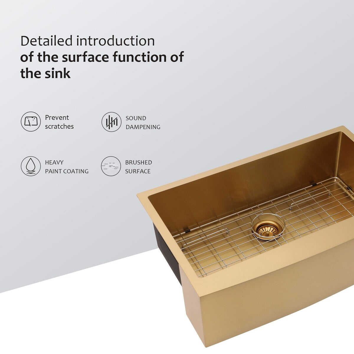 30 in. Gold Farmhouse Apron-Front Stainless Steel Single Bowl Kitchen Sink
