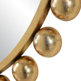 Porch & Den Opulent Gold Metal Round Wall Mirror