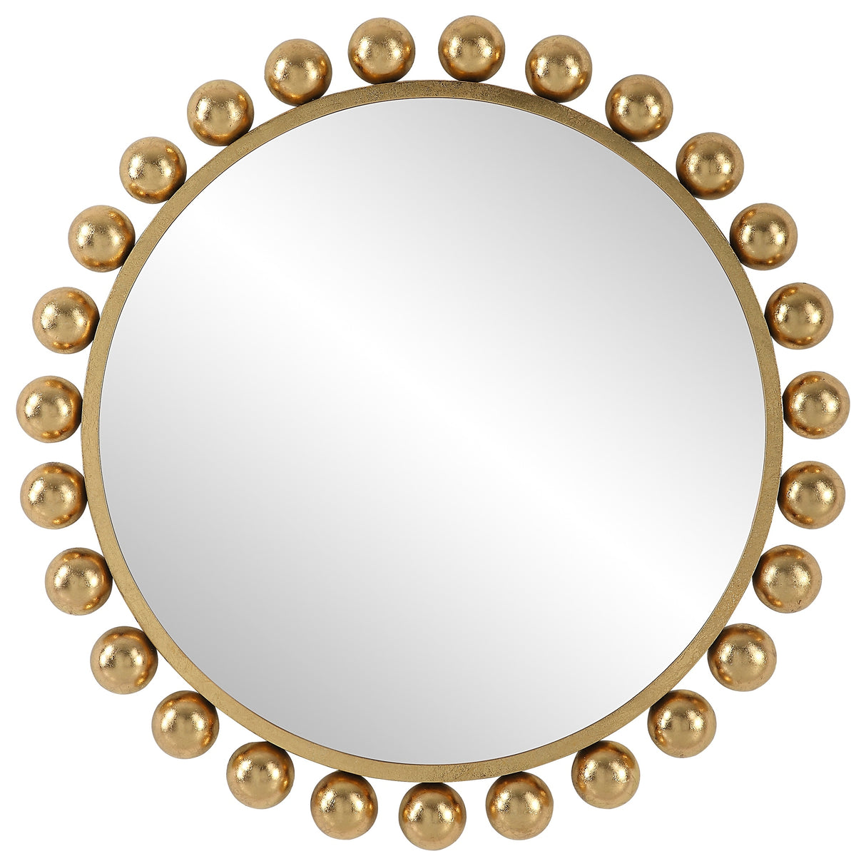 Porch & Den Opulent Gold Metal Round Wall Mirror