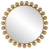 Porch & Den Opulent Gold Metal Round Wall Mirror
