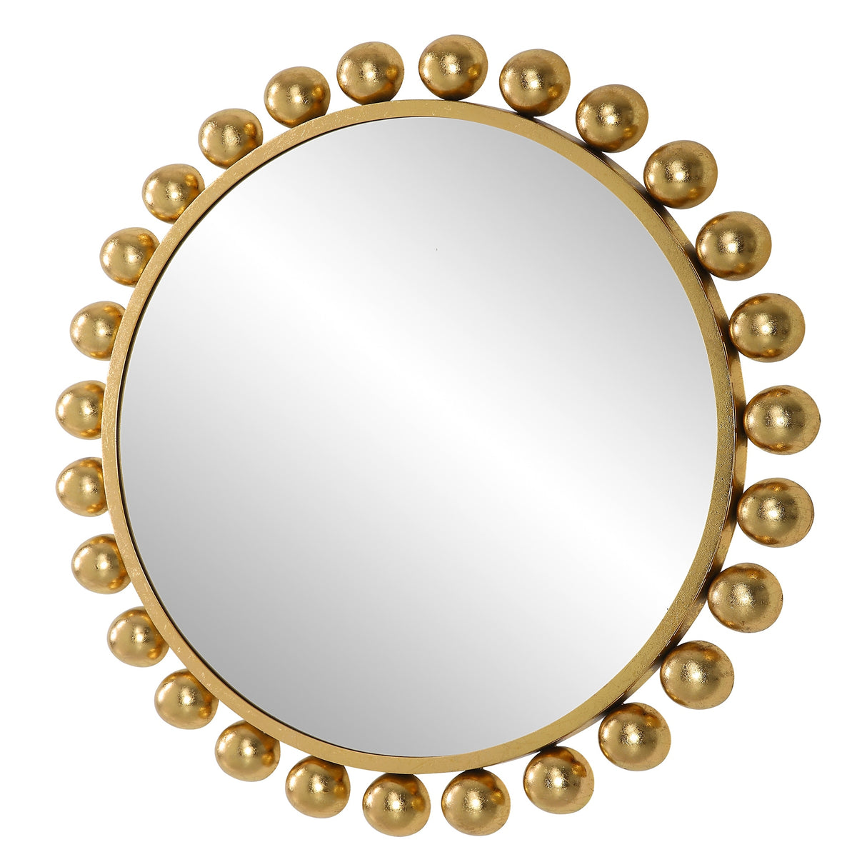 Porch & Den Opulent Gold Metal Round Wall Mirror