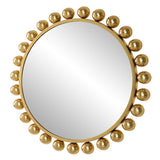 Porch & Den Opulent Gold Metal Round Wall Mirror