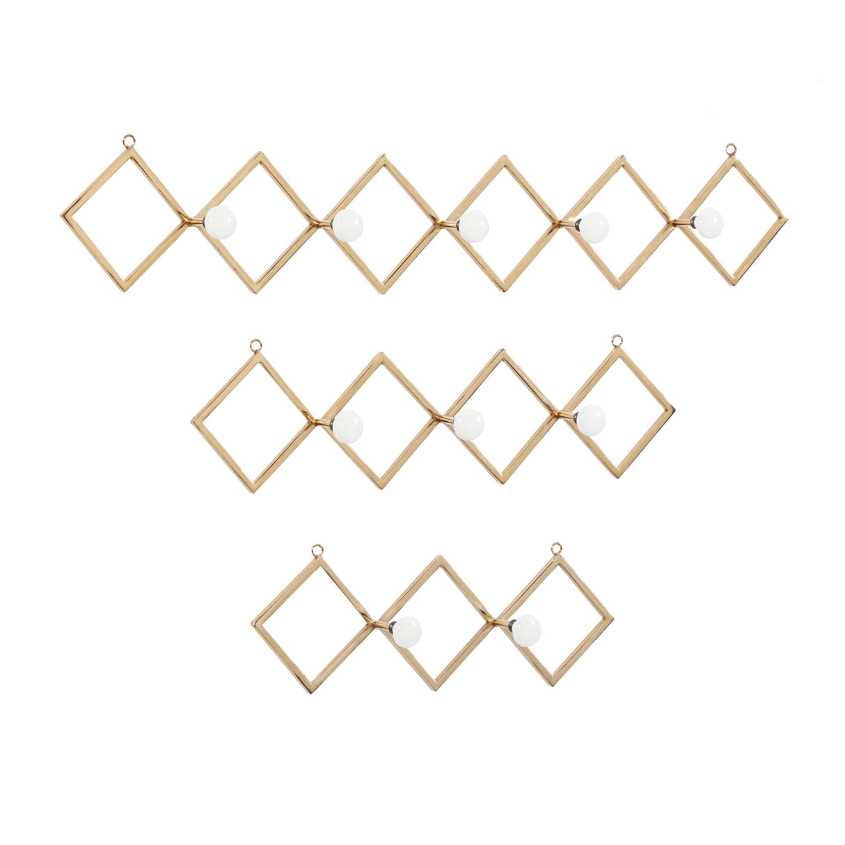 Gold Iron Glam Wall Hook (Set of 3) - 33 x 3 x 6