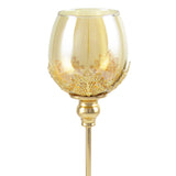 Gold Glass Leaf Goblet Votive Cup Candle Holder Centerpiece