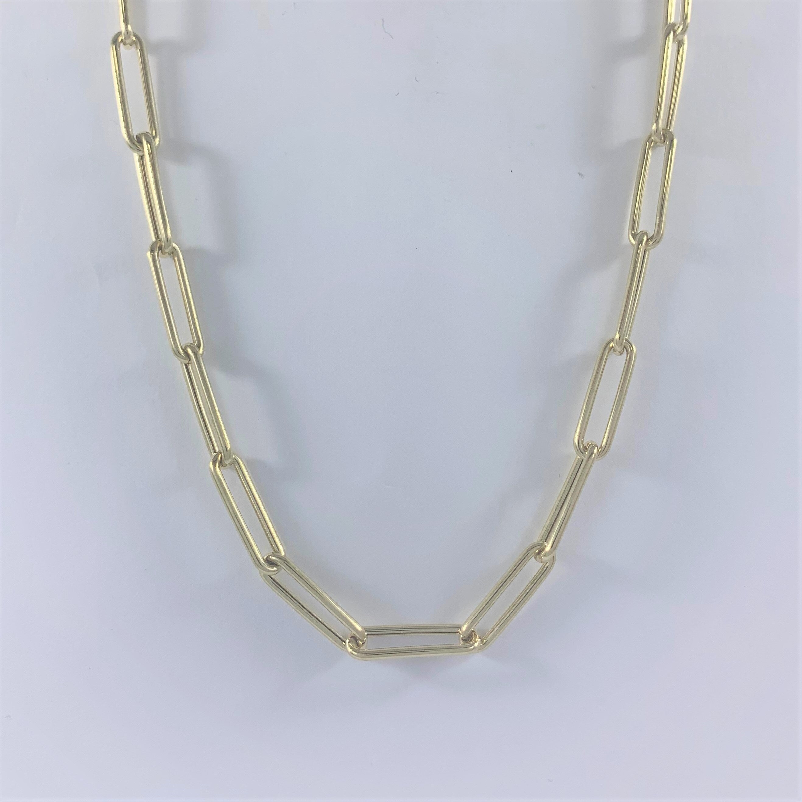 Joelle Collection Gold Link Chain Necklace Paperclip 14k Yellow Gold 18" Inches - Gifts For Her