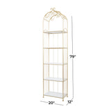 Gold Marble Glam Shelving Unit - 20 x 12 x 79