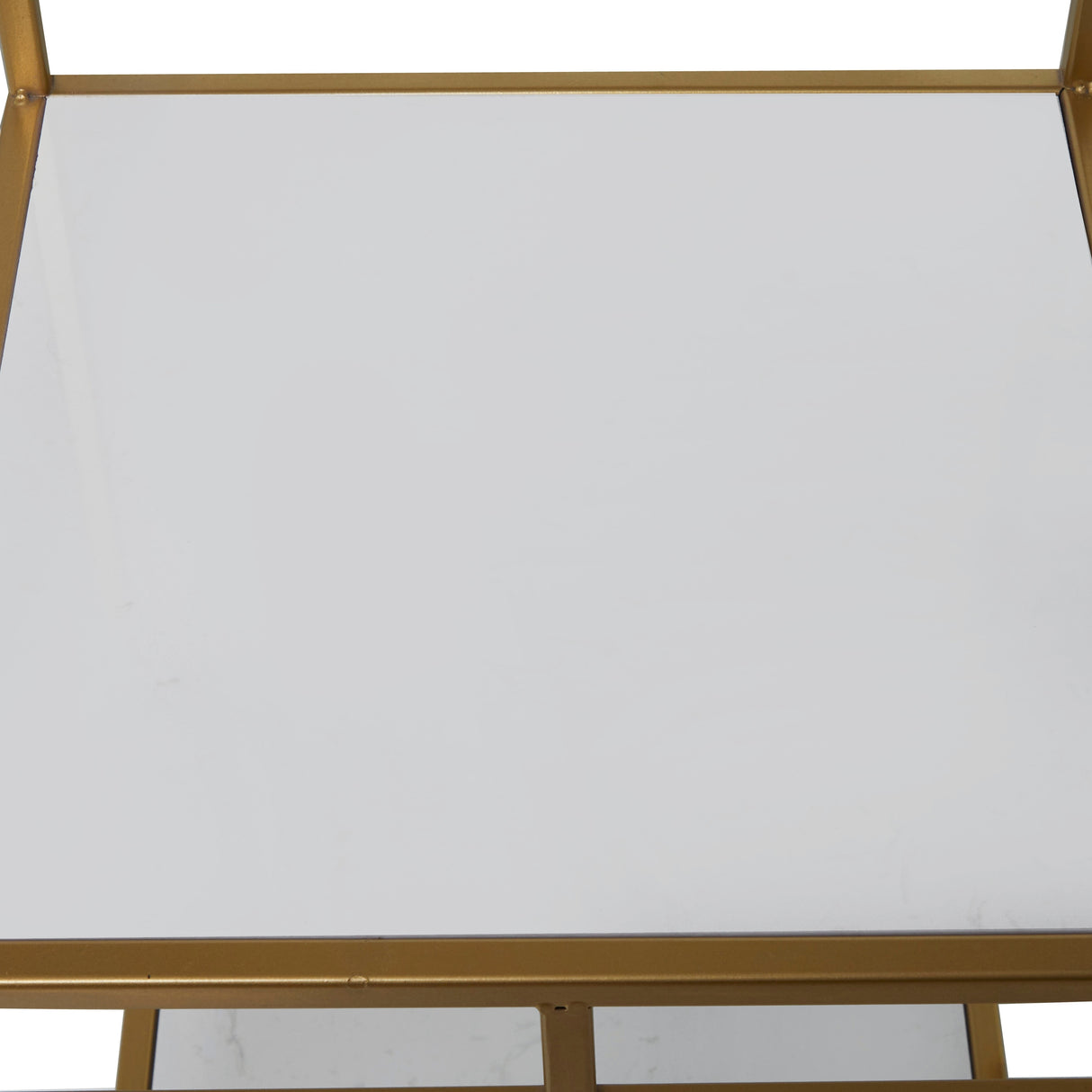Gold Metal Cube Shelving Unit with 4 Marble Shelves
